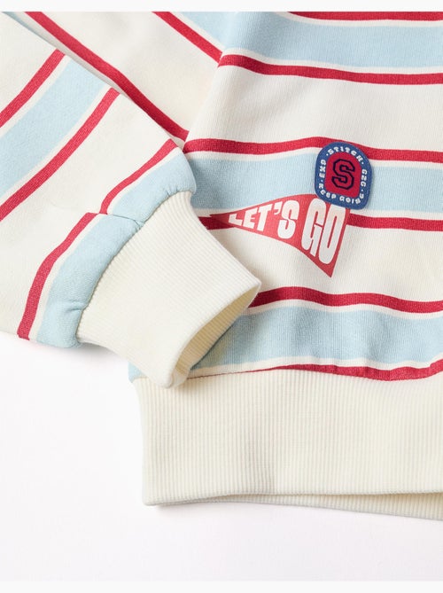 Sudadera perchada a rayas con capucha stitch - Kiabi Sudadera perchada a rayas con capucha stitch - Kiabi