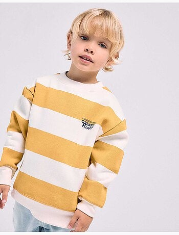Sudadera perchada a rayas con estampado