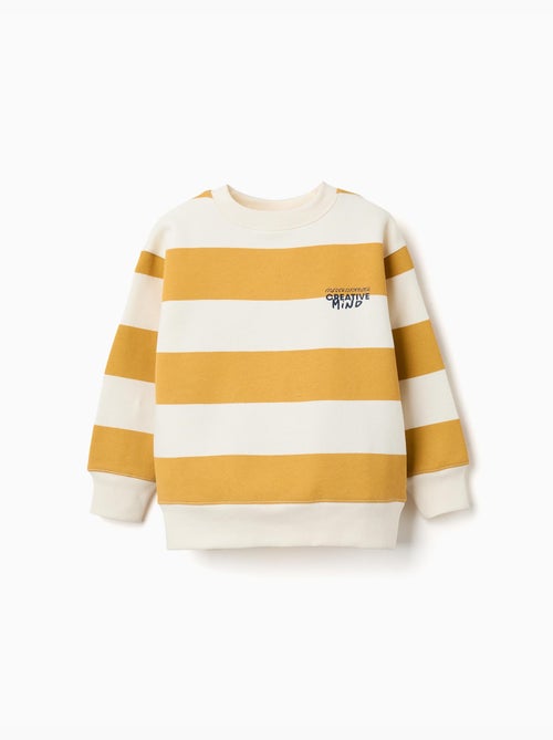Sudadera perchada a rayas con estampado - Kiabi