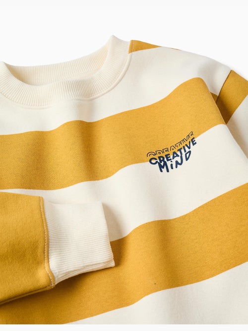 Sudadera perchada a rayas con estampado - Kiabi