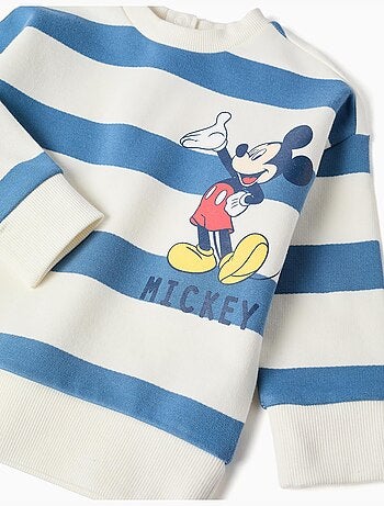 Sudadera perchada a rayas con estampado Mickey