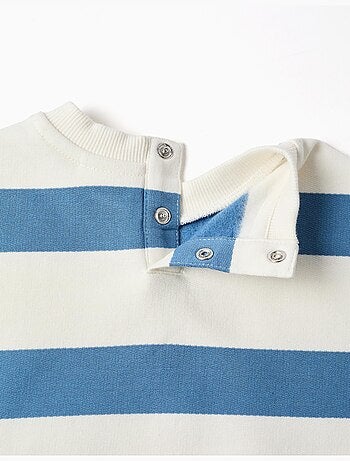 Sudadera perchada a rayas con estampado Mickey