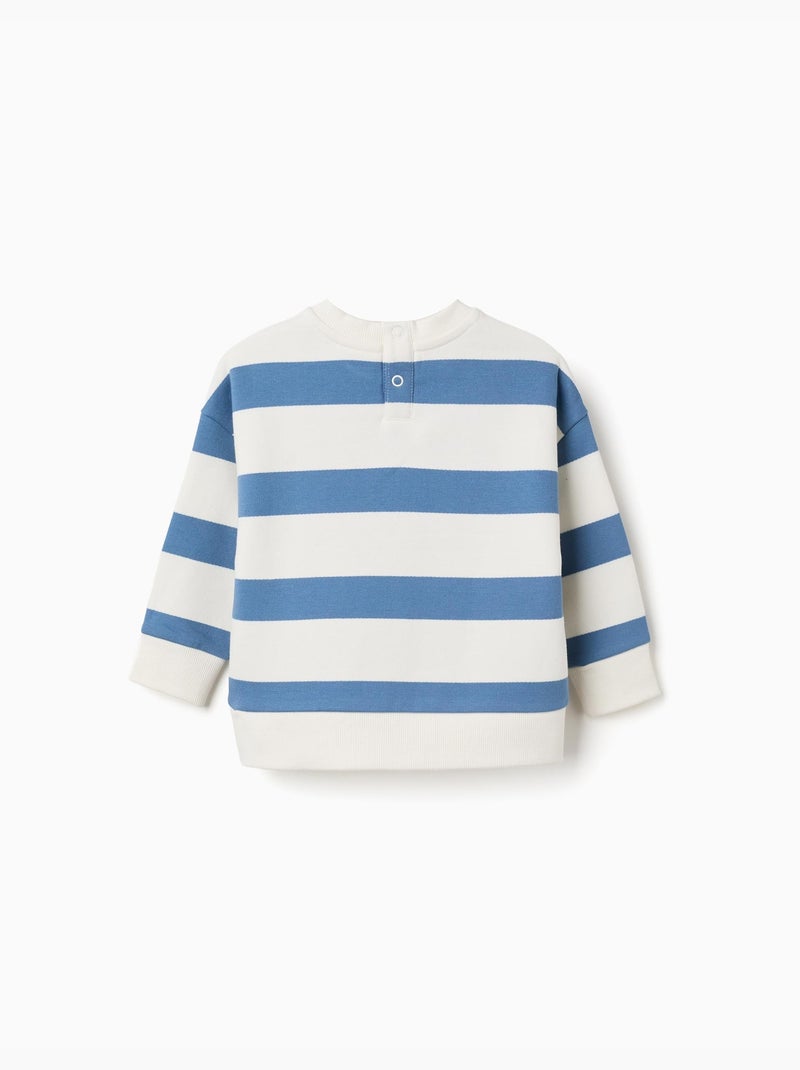 Sudadera perchada a rayas con estampado Mickey Azul Azul - Kiabi
