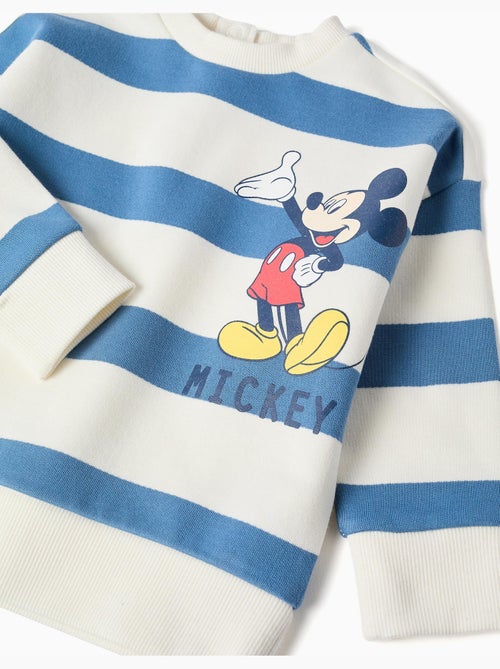 Sudadera perchada a rayas con estampado Mickey - Kiabi