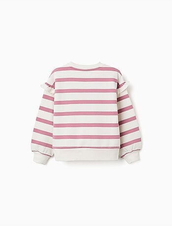 Sudadera perchada a rayas con estampado Stitch