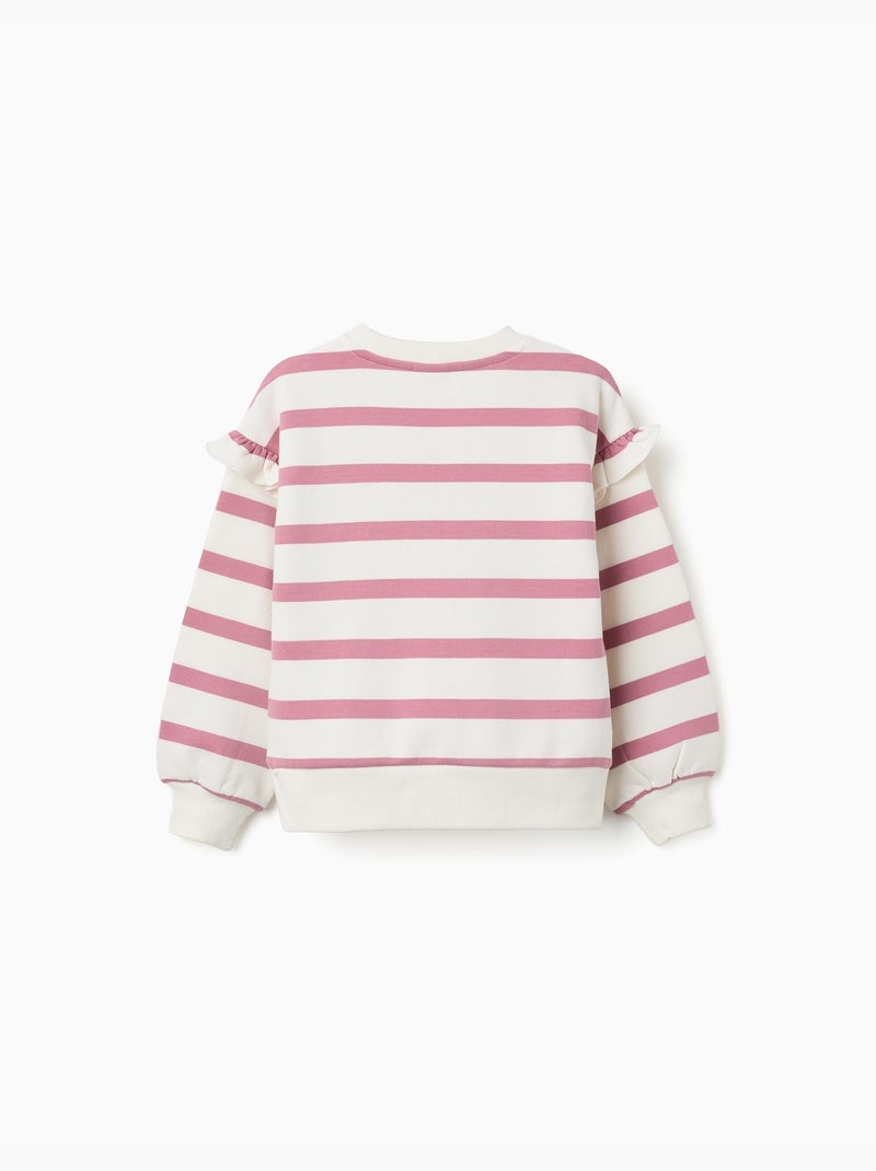 Sudadera perchada a rayas con estampado Stitch Rosa oscuro - Kiabi