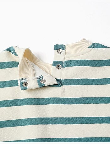 Sudadera perchada a rayas con estampado