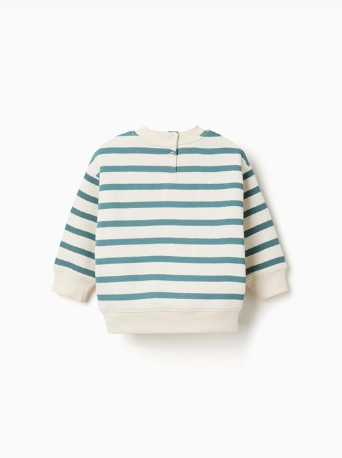 Sudadera perchada a rayas con estampado - Kiabi