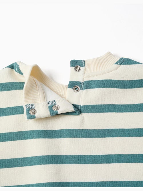 Sudadera perchada a rayas con estampado - Kiabi