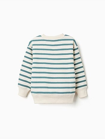 Sudadera perchada a rayas con estampado