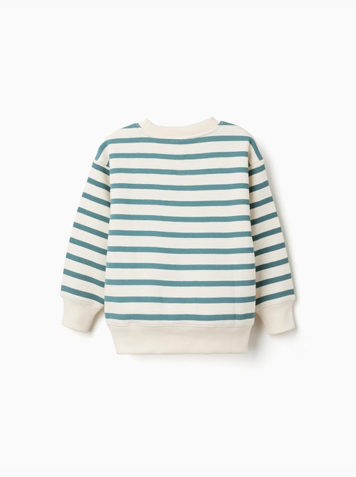 Sudadera perchada a rayas con estampado - Kiabi