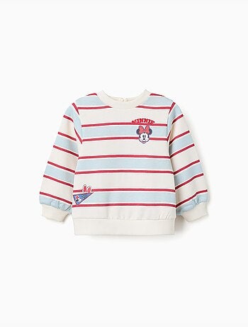 Sudadera perchada a rayas con minnie