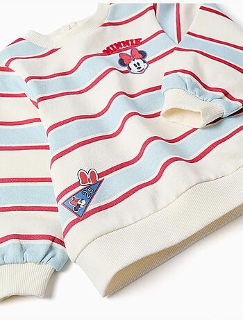 Sudadera perchada a rayas con minnie