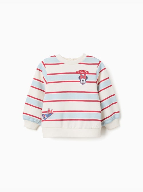 Sudadera perchada a rayas con minnie - Kiabi
