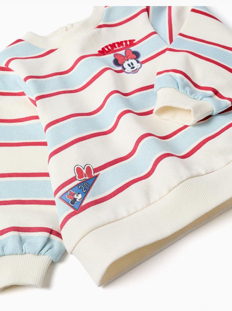 Sudadera perchada a rayas con minnie Blanco - Kiabi