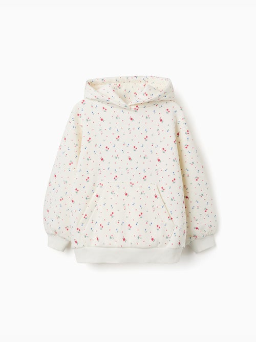 Sudadera perchada com capucha y estampado floral - Kiabi