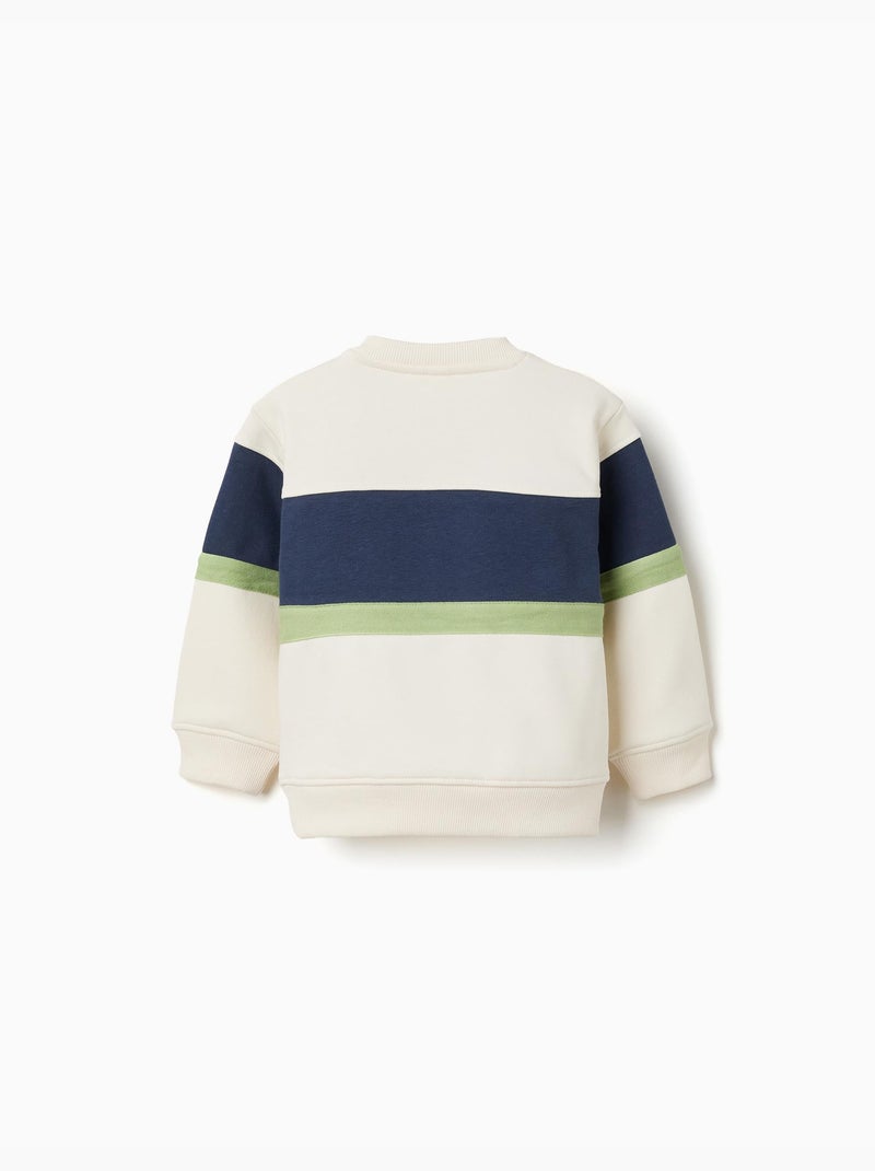 Sudadera perchada con bloque de colores Blanco - Kiabi