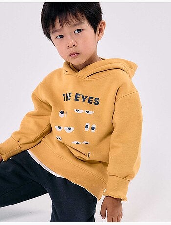 Sudadera perchada con capucha y estampado