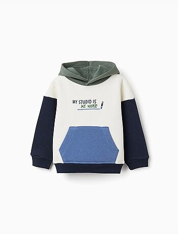 Sudadera perchada con capucha y estampado