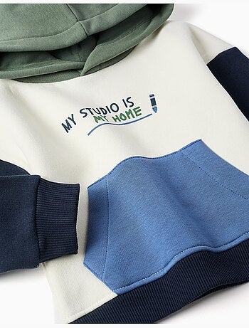 Sudadera perchada con capucha y estampado