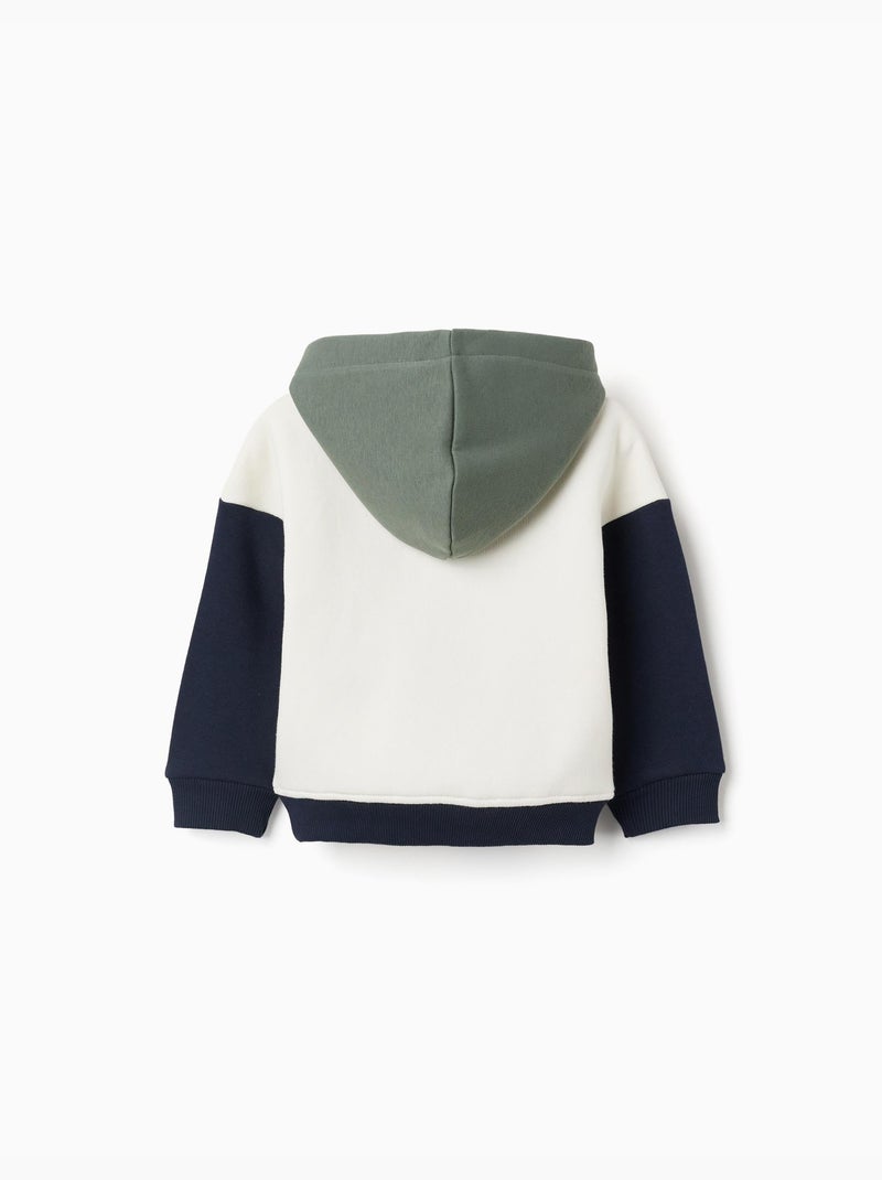 Sudadera perchada con capucha y estampado Blanco - Kiabi