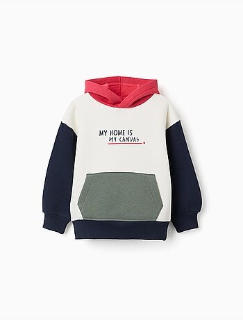 Sudadera perchada con capucha y estampado