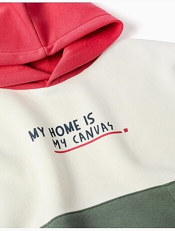 Sudadera perchada con capucha y estampado