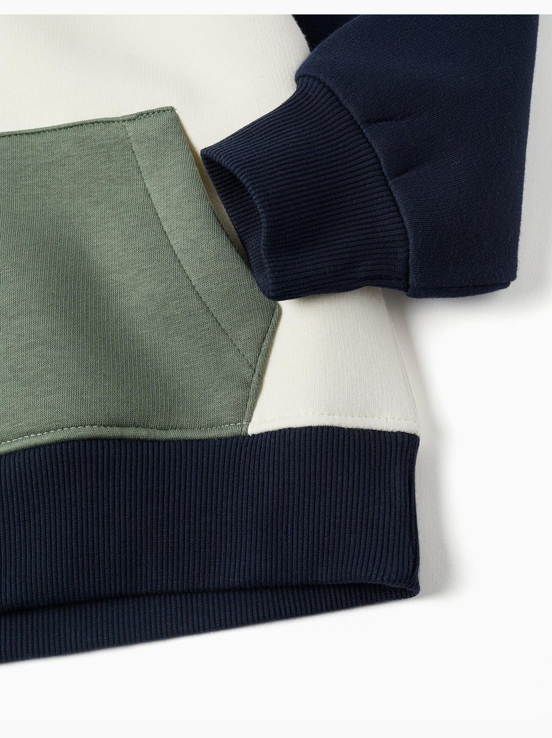 Sudadera perchada con capucha y estampado Blanco - Kiabi