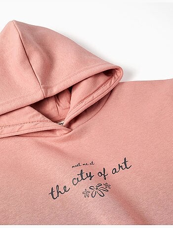 Sudadera perchada con capucha y estampado City of Art