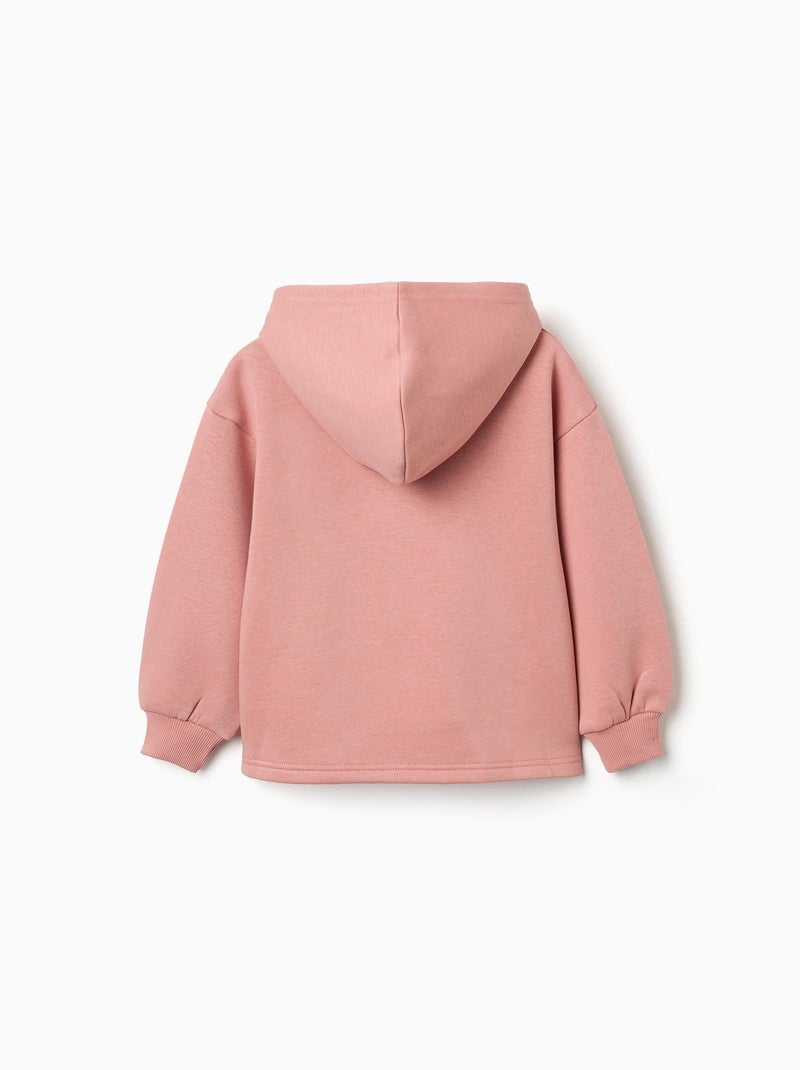 Sudadera perchada con capucha y estampado City of Art Rosa - Kiabi