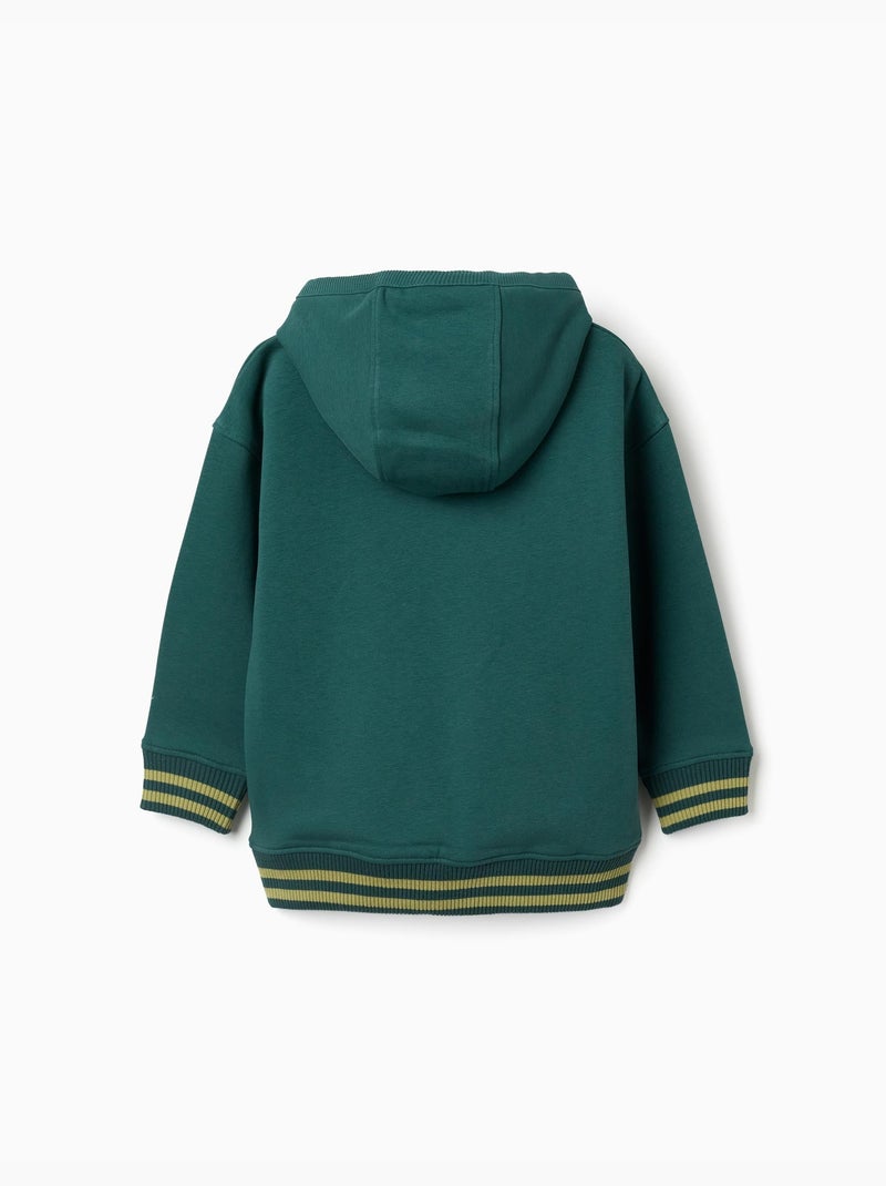 Sudadera perchada con capucha y estampado clay horse Verde oscuro - Kiabi