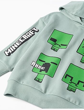 Sudadera perchada con capucha y estampado de minecraft