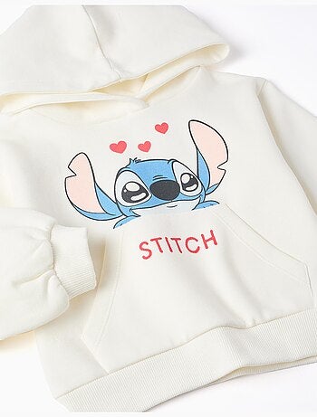 Sudadera perchada con capucha y estampado de stitch