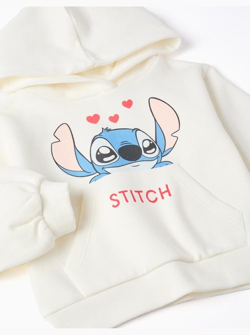 Sudadera perchada con capucha y estampado de stitch - Kiabi