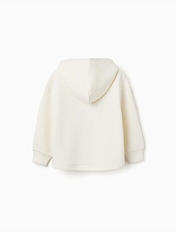 Sudadera perchada con capucha y estampado floral