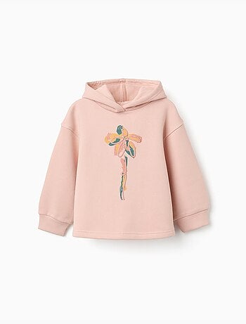 Sudadera perchada con capucha y estampado floral