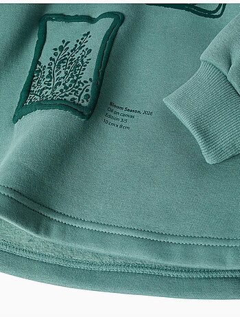 Sudadera perchada con capucha y estampado floral