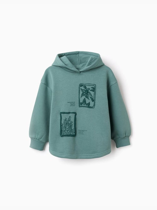 Sudadera perchada con capucha y estampado floral - Kiabi Sudadera perchada con capucha y estampado floral - Kiabi