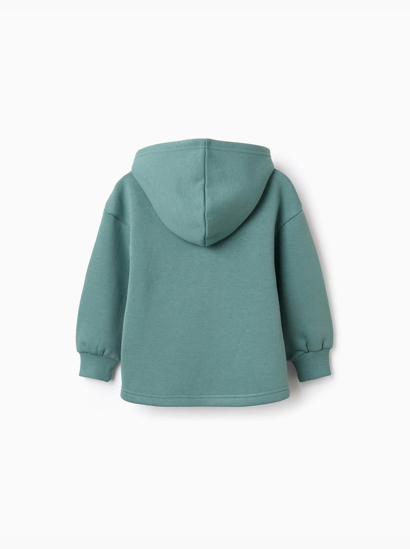 Sudadera perchada con capucha y estampado floral Verde claro - Kiabi