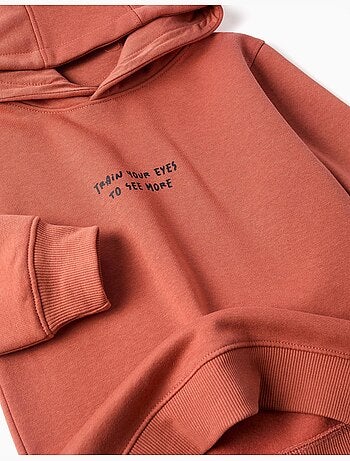 Sudadera perchada con capucha y estampado