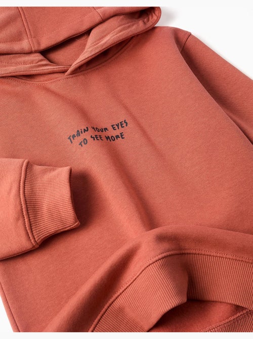 Sudadera perchada con capucha y estampado - Kiabi
