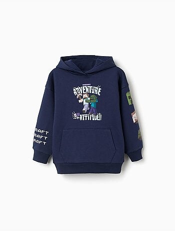 Sudadera perchada con capucha y estampado Minecraft