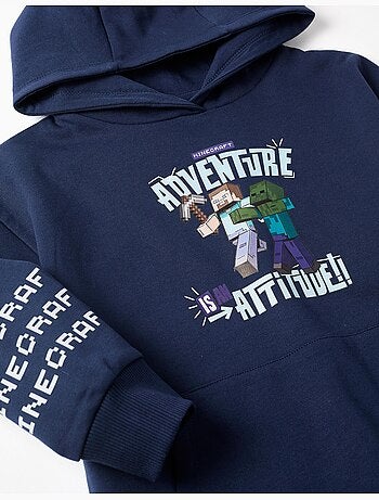Sudadera perchada con capucha y estampado Minecraft
