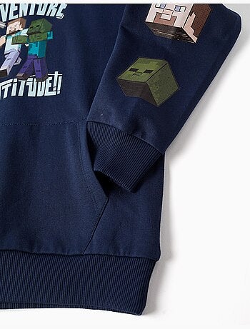 Sudadera perchada con capucha y estampado Minecraft