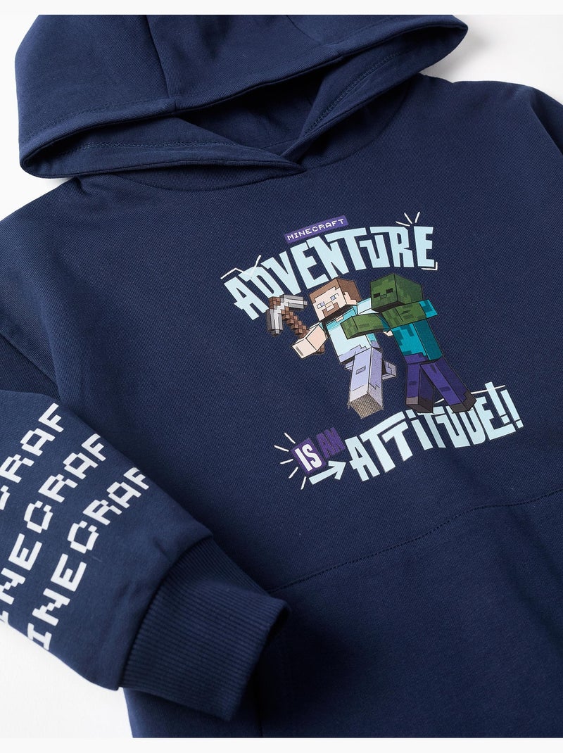 Sudadera perchada con capucha y estampado Minecraft Azul oscuro - Kiabi