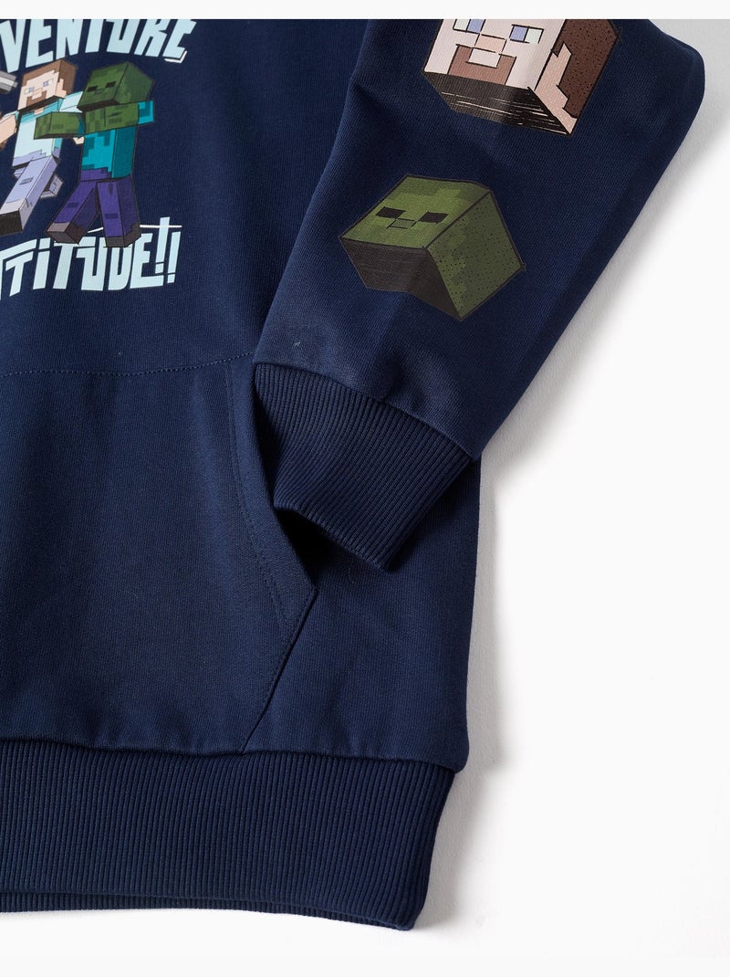 Sudadera perchada con capucha y estampado Minecraft Azul oscuro - Kiabi
