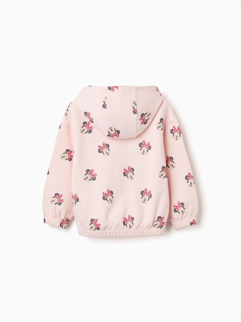 Sudadera perchada con capucha y estampado Minnie Rosa claro - Kiabi