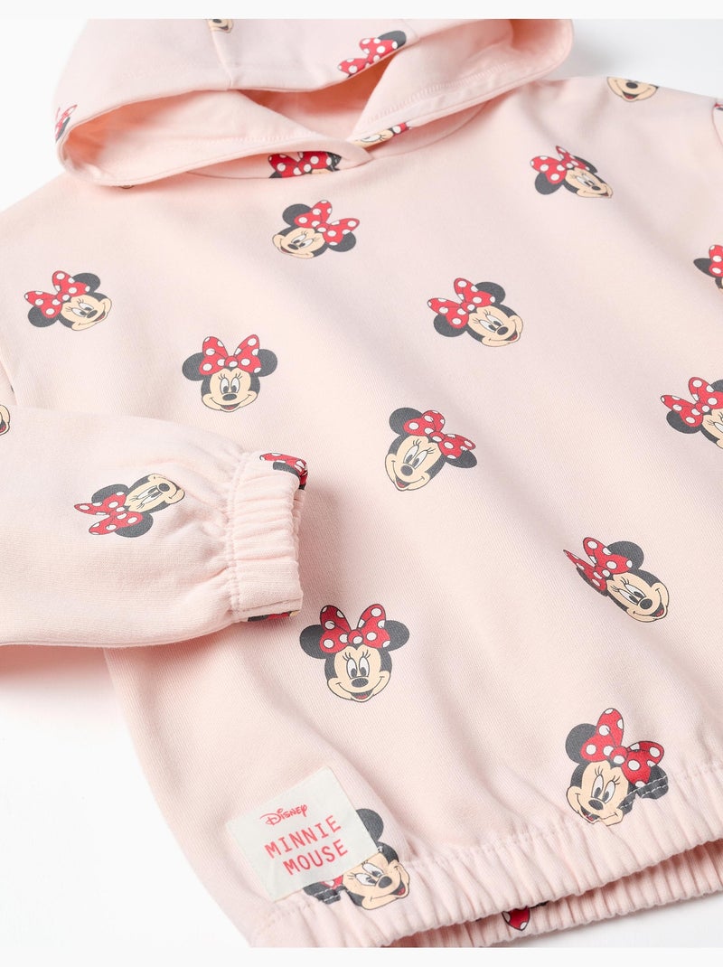 Sudadera perchada con capucha y estampado Minnie Rosa claro - Kiabi