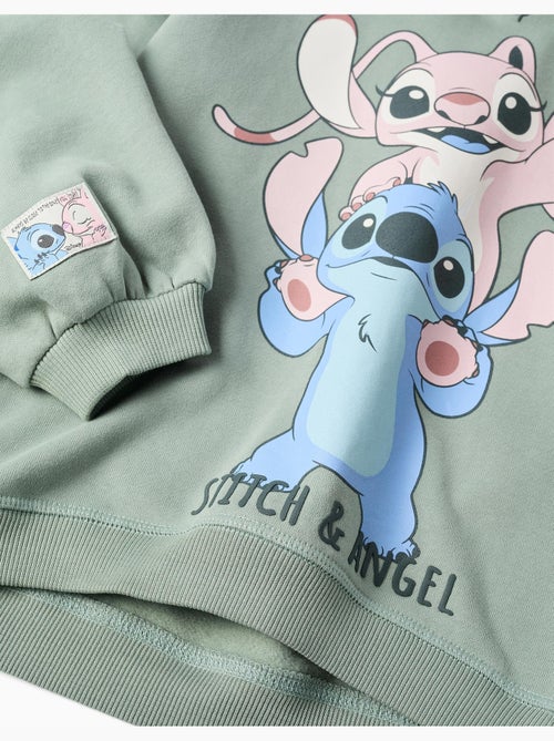 Sudadera perchada con capucha y estampado Stitch y Angel - Kiabi Sudadera perchada con capucha y estampado Stitch y Angel - Kiabi