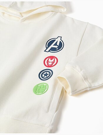 Sudadera perchada con capucha y estampados avengers